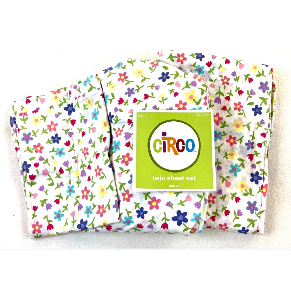 Twin Sheet Set Circo Target Bright Happy Flower Pattern